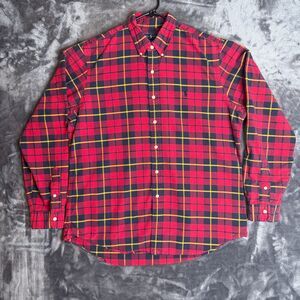 Ralph Lauren Polo Long Sleeve Button Up Red Flannel Plaid Size X-Large
